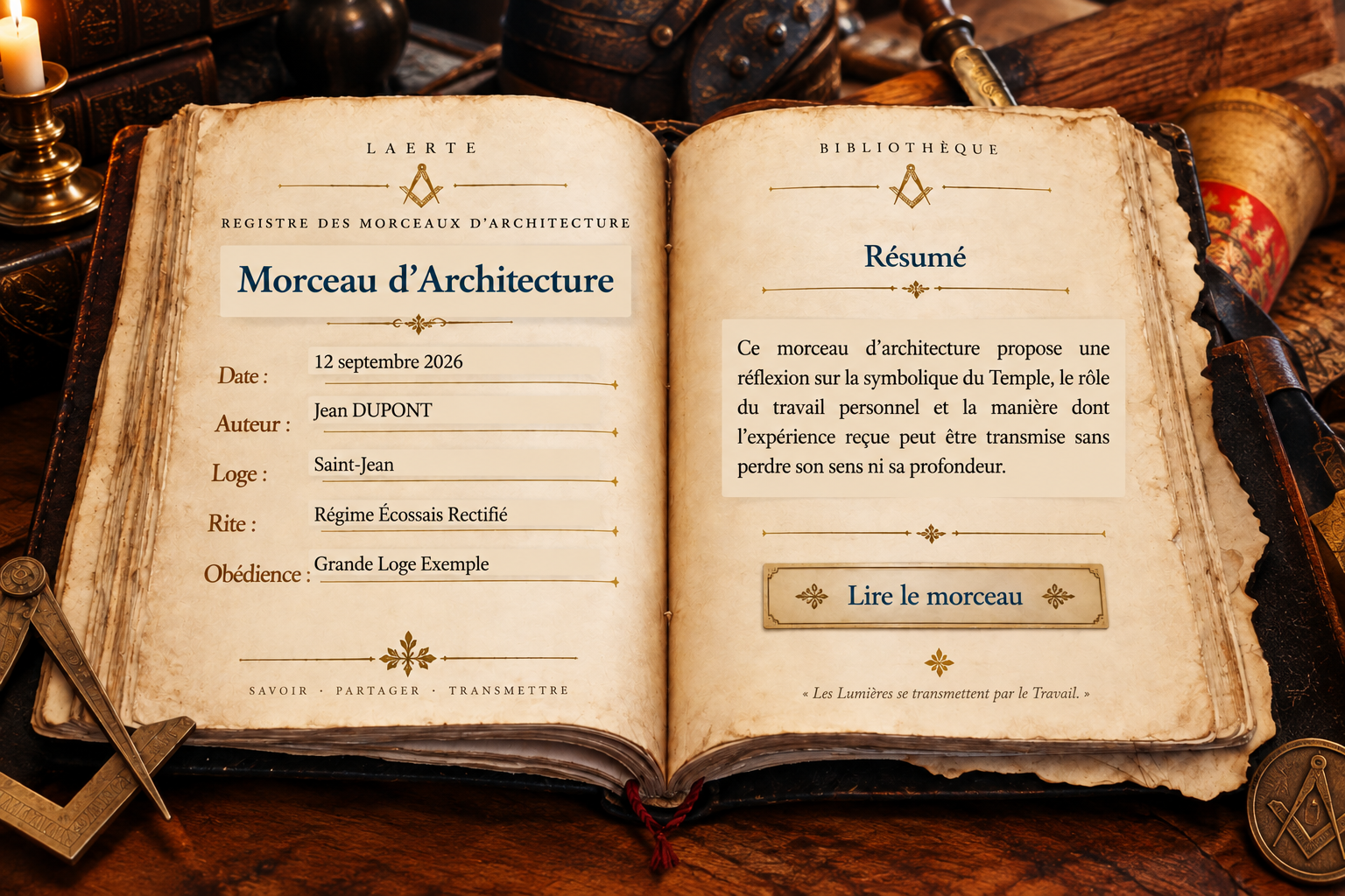 Registre des Morceaux d’Architecture LAERTE